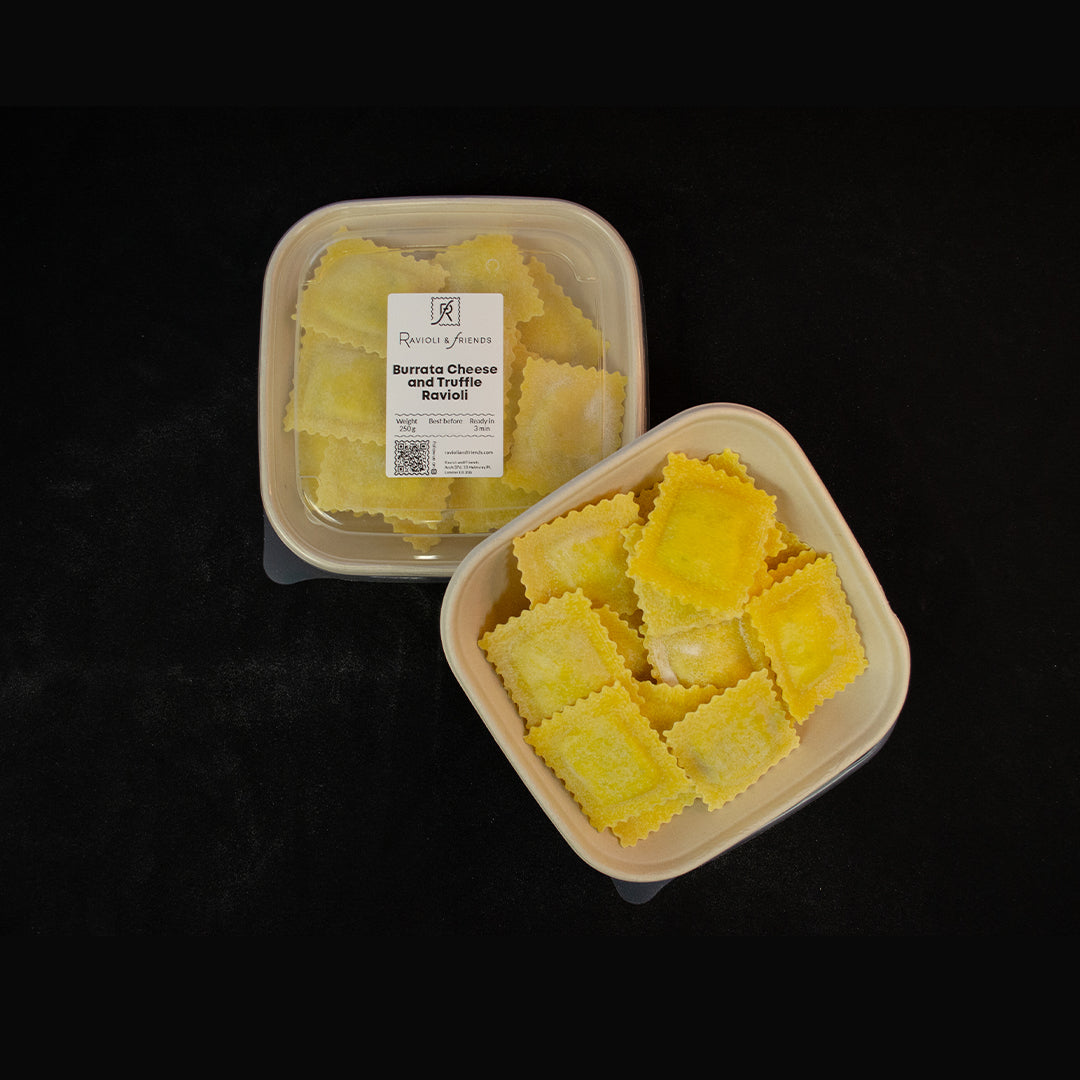 250g Burrata cheese and truffle ravioli 
